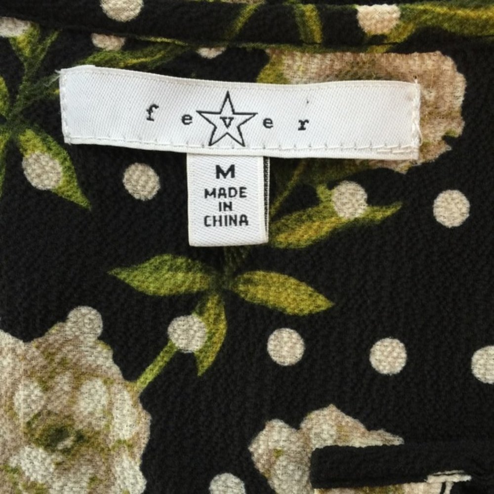 Fever Top Tunic Black Floral Boho Style Medium - Picture 8 of 8